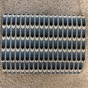 Nina Blue and White and rhinestone Beaded clutch